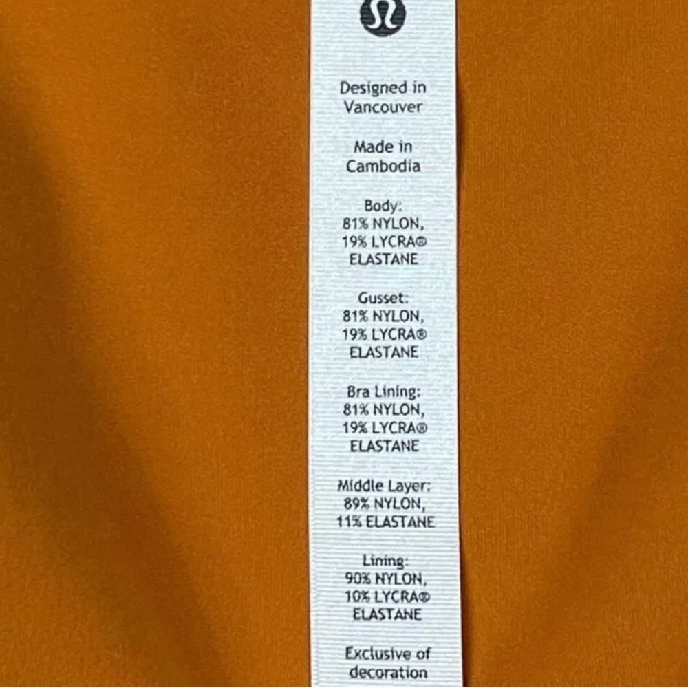lululemon Align Bodysuit 8" autumn orange AUTO - Picture 6 of 7